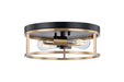 Justice Designs - NSH-4483-MBBR - Two Light Flush-Mount - Matte Black Canopy w/ Brass