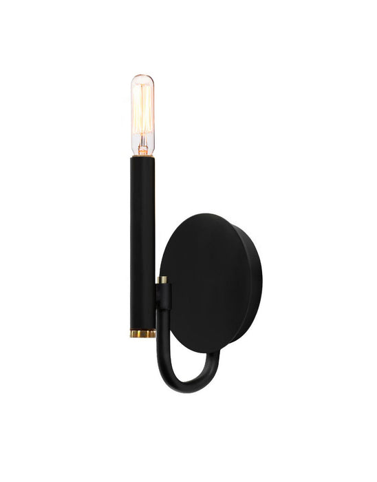 Justice Designs - NSH-8181-MBBR - One Light Wall Sconce - Matte Black w/ Brass