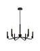 Justice Designs - NSH-8183-MBBR - Six Light Chandelier - Matte Black w/ Brass