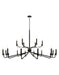Justice Designs - NSH-8186-MBBR - 18 Light Chandelier - Matte Black w/ Brass