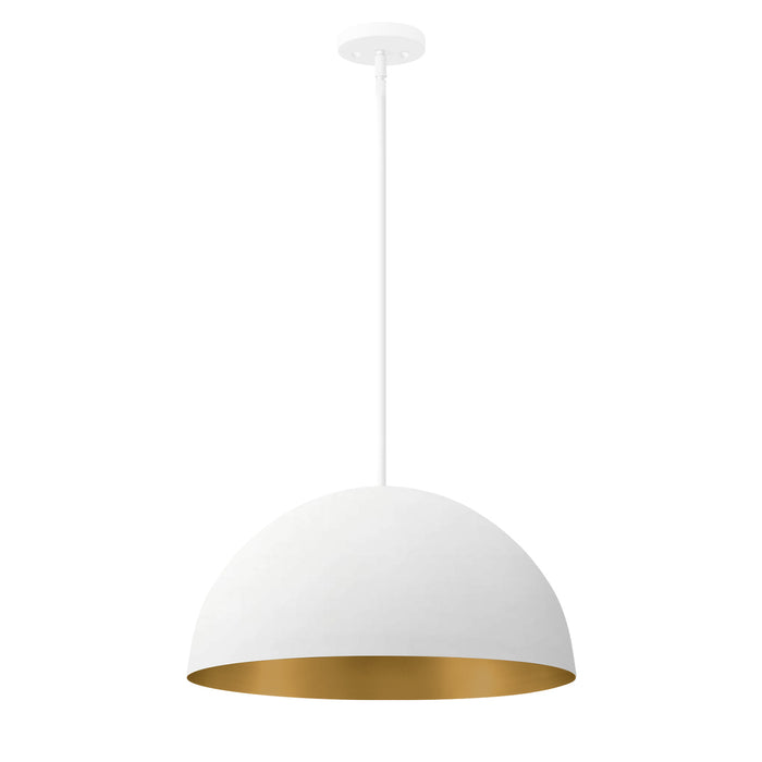 Justice Designs - NSH-9841-MTGD - Three Light Pendant - Matte White w/ Champagne Gold
