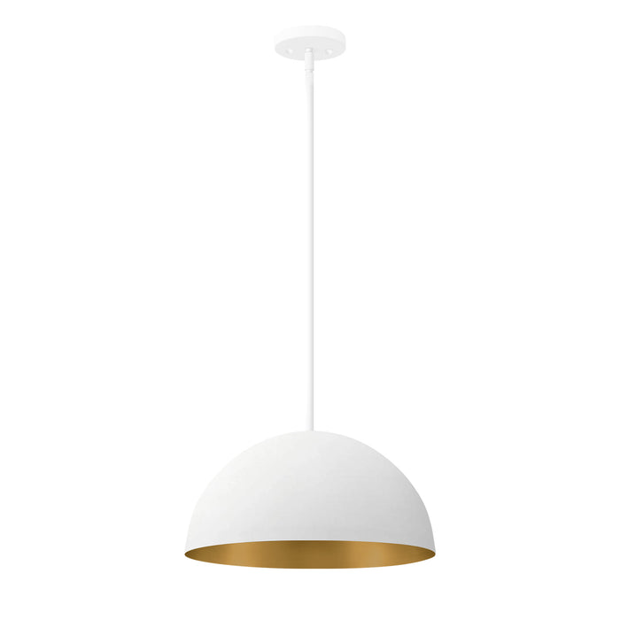 Justice Designs - NSH-9845-MTGD - One Light Pendant - Matte White w/ Champagne Gold