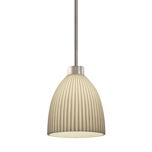 Porcelina One Light Pendant Brushed Nickel