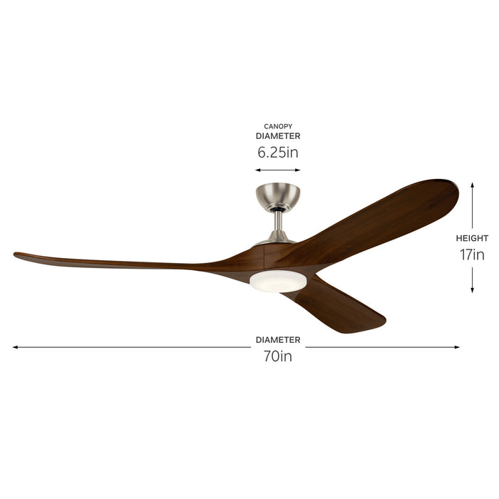 Kichler - 310570NI - 70"Ceiling Fan - Mylo - Painted Brushed Nickel