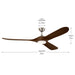 Kichler - 310570NI - 70"Ceiling Fan - Mylo - Painted Brushed Nickel