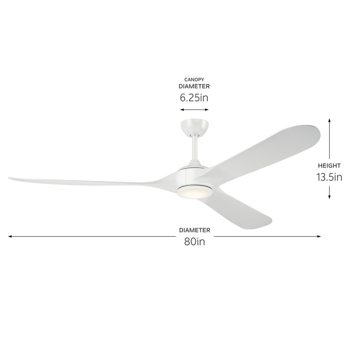 Kichler - 310680WH - 80"Ceiling Fan - Mylo - White