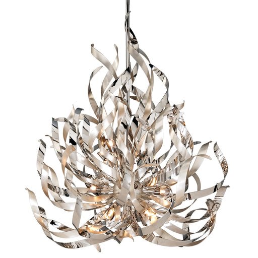 Graffiti 12 Light Chandelier Silver Leaf/Stainless Steel
