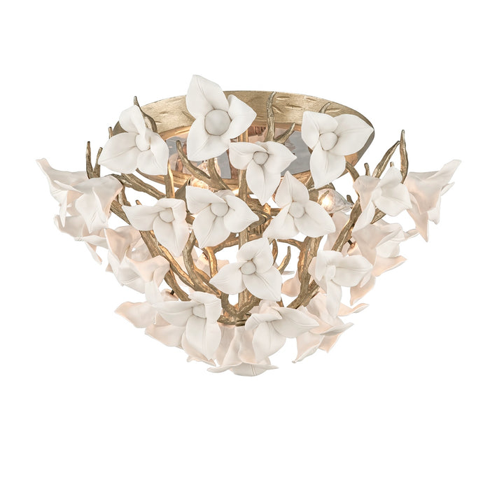 Corbett Lighting - 211-34-SGL - Three Light Flush Mount - Lily - Stria Gold Leaf