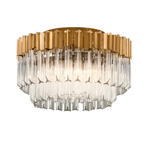 Charisma Three Light Semi Flush Mount Gold Leaf/Stainless Steel