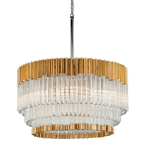 Charisma Eight Light Chandelier Gold Leaf/Stainless Steel