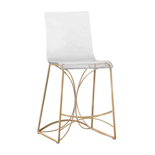 Angela Counter Stool Antique Gold/Clear Acrylic