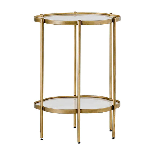 Clementine Flower Table Brushed Brass|White Seagrass
