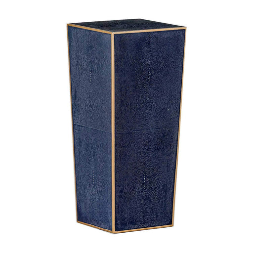 Cecil Drinking Table Antique Gold|Navy Blue Faux Shagreen