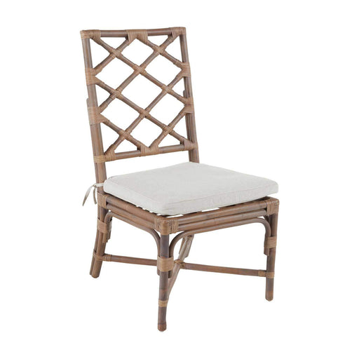 Kennedy Dining Chair Washed Rattan|Cream Linen