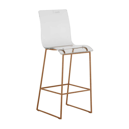 King Bar Height Stool Antique Gold|Clear Acrylic