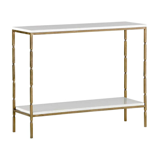 Bryson Console Brushed Brass|White Seagrass