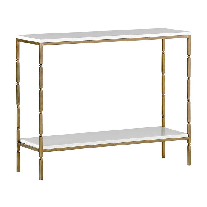 Gabby - SCH-152265 - Console - Bryson - Brushed Brass|White Seagrass