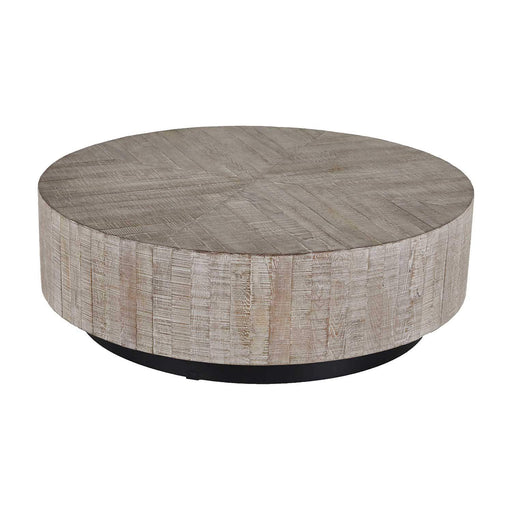 Colton Coffee Table Charcoal Oak|Rusty Black