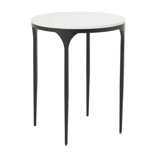 Hart Side Table Textured Black|Roman White Marble