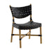 Gabby - SCH-158055 - Side Chair - Morrison - Natural Rattan|Black Leather