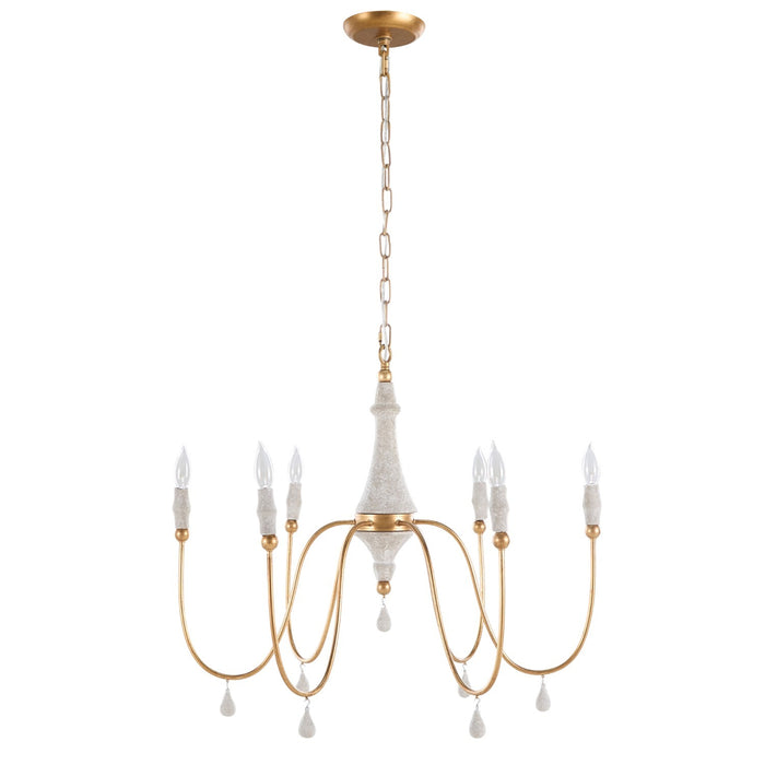 Gabby - SCH-159065 - Six Light Chandelier - Clay - Vintage Gold|Distressed Ivory