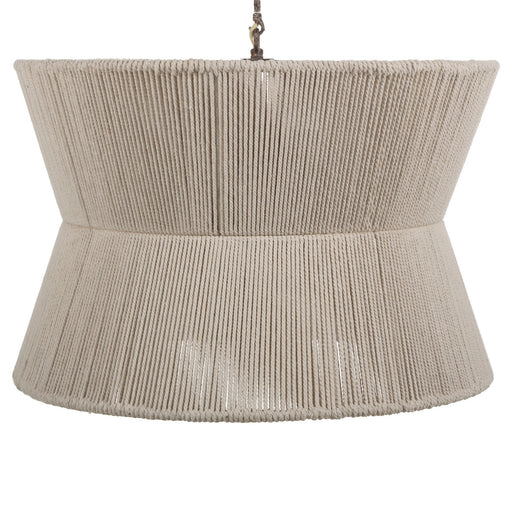 Gregory Eight Light Chandelier White Cotton Rope|Rust