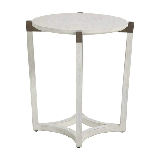 Mills Side Table Sesame White|Aged Brass