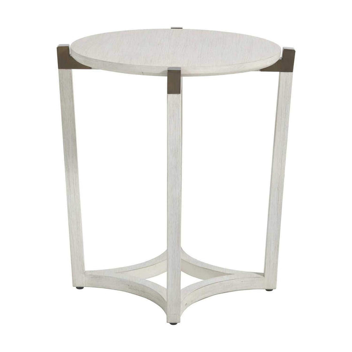 Gabby - SCH-160300 - Side Table - Mills - Sesame White|Aged Brass