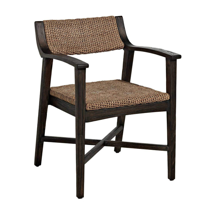 Gabby - SCH-160340 - Arm Chair - Richard - Dark Brown Rubber Wood|Natural Seagrass