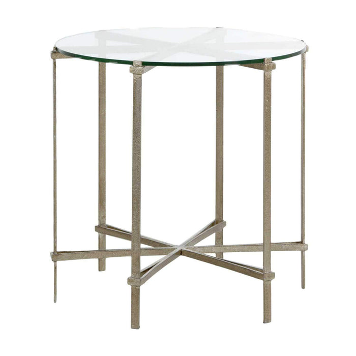 Gabby - SCH-161125 - Side Table - Clarissa - Textured Champagne|Tempered Glass