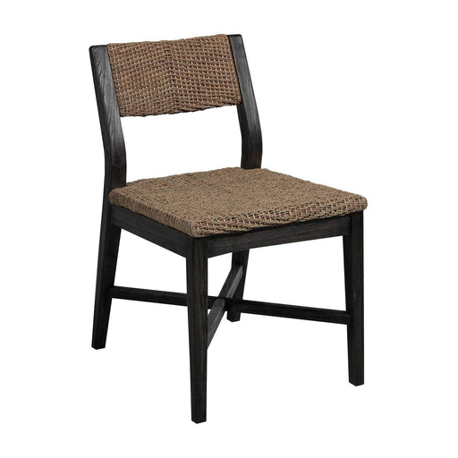 Richard Side Chair Dark Brown Rubber Wood|Natural Seagrass
