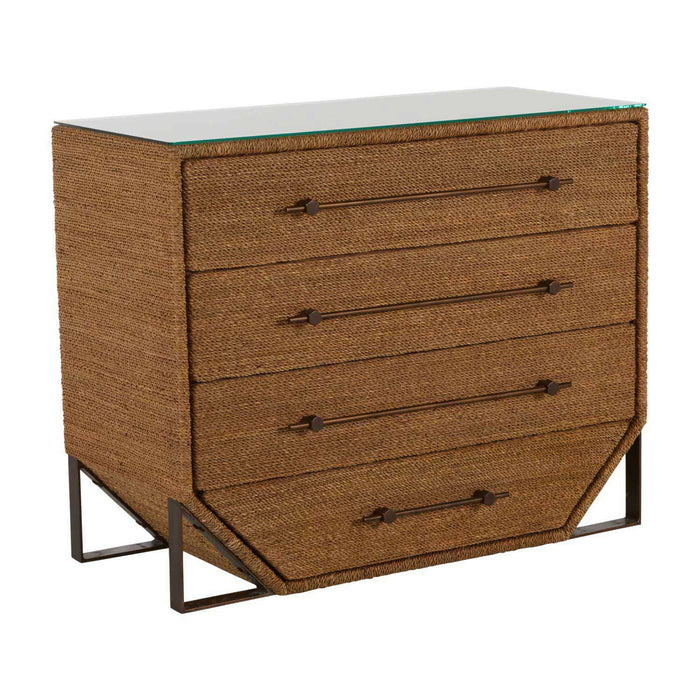 Gabby - SCH-165090 - Chest - Chase - Natural Seagrass|Antique Bronze Metal|Tempered Glass