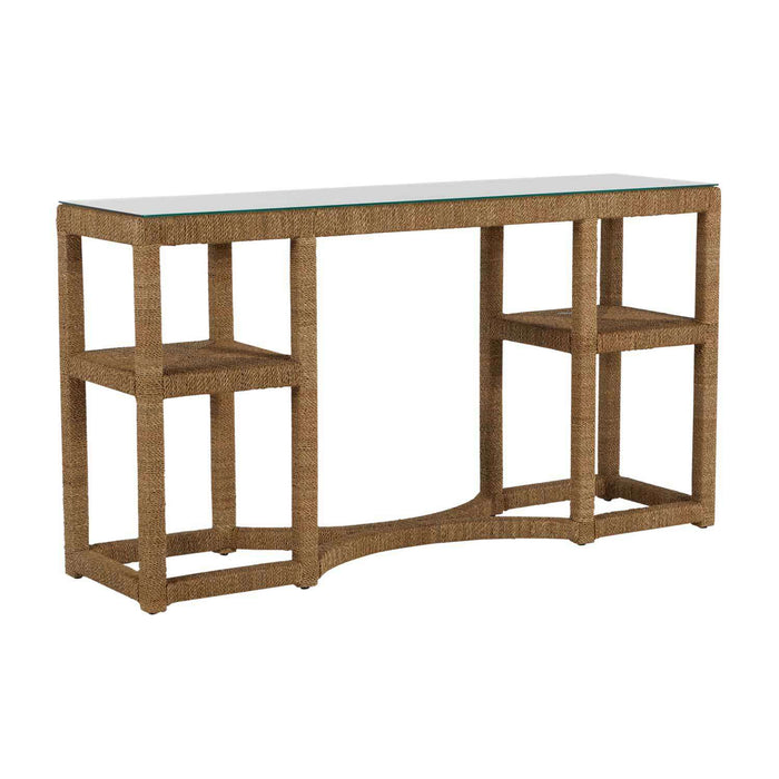Gabby - SCH-166135 - Console Table - Dandridge - Natural Seagrass|Tempered Glass