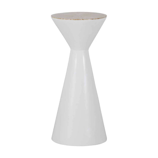 Essie Drinking Table Natural Rattan|Painted White