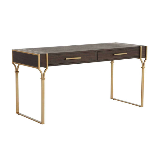 Salvador Desk Painted Champagne|Dark Brown Stained Wood