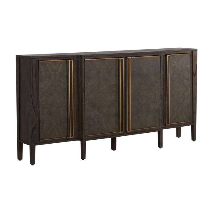 Gabby - SCH-166275 - Sideboard - Fitzgerald - Dark Gray Mindi|Dark Gray Burl|Stained Brass