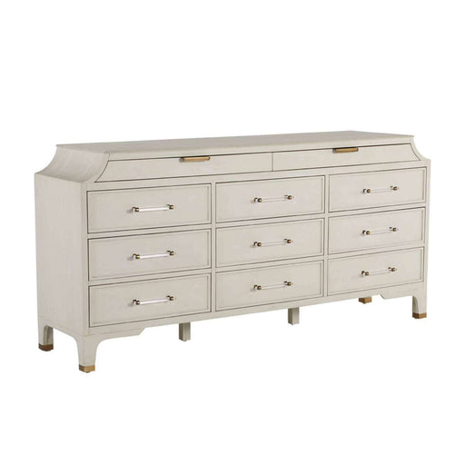 Alexandra Dresser Cerused White|Stained Brass|Light Gray Painted