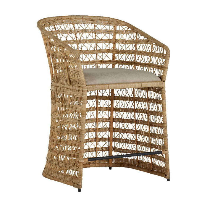 Gabby - SCH-166340 - Counter Stool - Libby - Natural Rattan|Dark Gray Metal|Vienna Custard