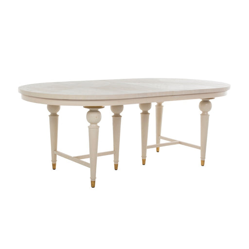 Rosemary Dining Table Cerused White|Stained Gold