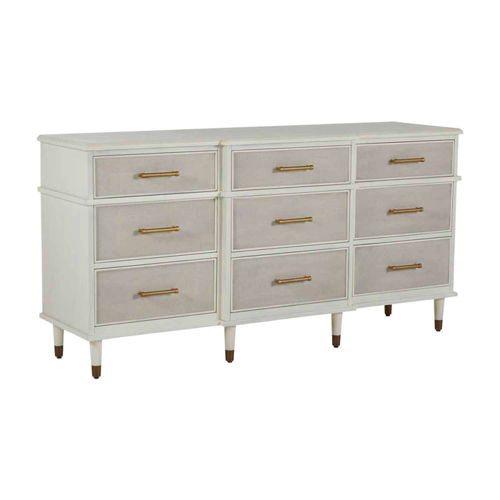 Gabby - SCH-167270 - Dresser - Leona - Parchment White|Antique Brass|Natural Linen