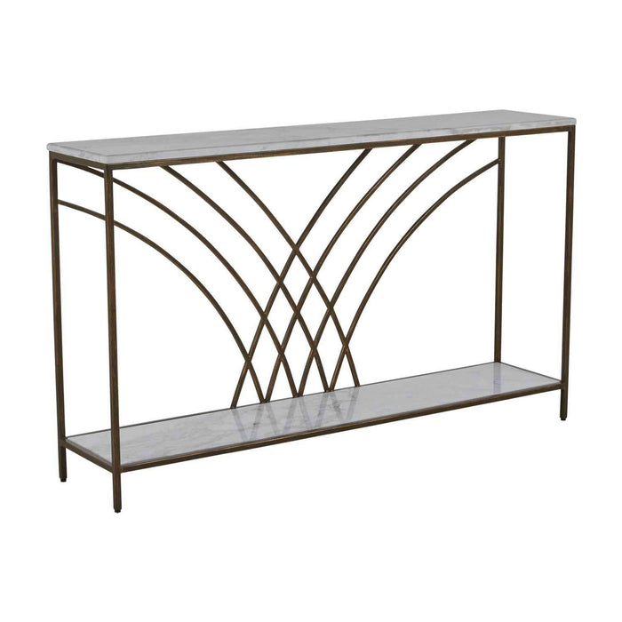 Gabby - SCH-168125 - Console Table - Felding - Volakas Marble|Brushed Copper