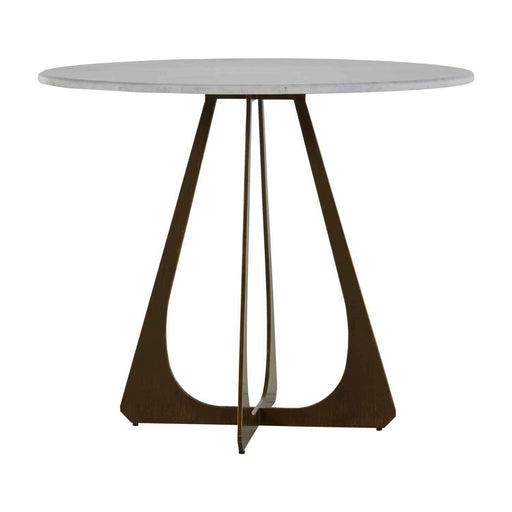 Drayton Bistro Table Brushed Copper|Volakas Marble