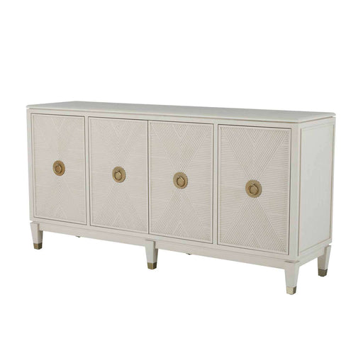 Strella Cabinet Stainless Champagne|Cerused White