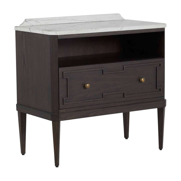 Gabby - SCH-168200 - Nightstand - Glenwood - Forest Black|Agros White Stone|Brass