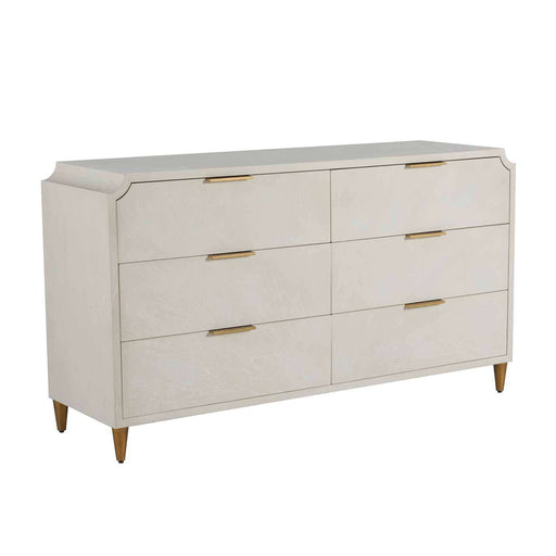 Chiri Chest Cerused White|Stained Gold