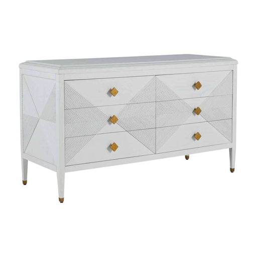 Julia Chest Alabaster White|Stained Gold