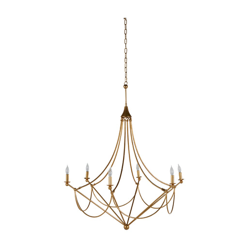 Miles Six Light Chandelier Vintage Gold