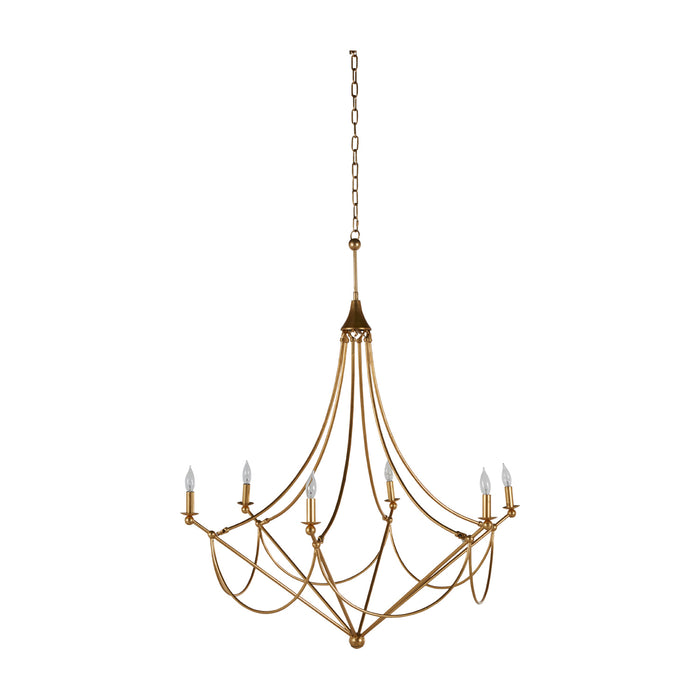 Gabby - SCH-169025 - Six Light Chandelier - Miles - Vintage Gold