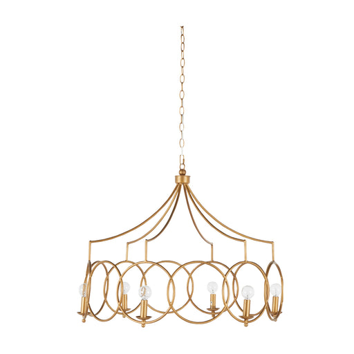 Cansa Six Light Chandelier Clean Antique Gold