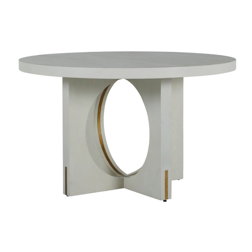Sheila Dining Table Cerused White|Stained Gold